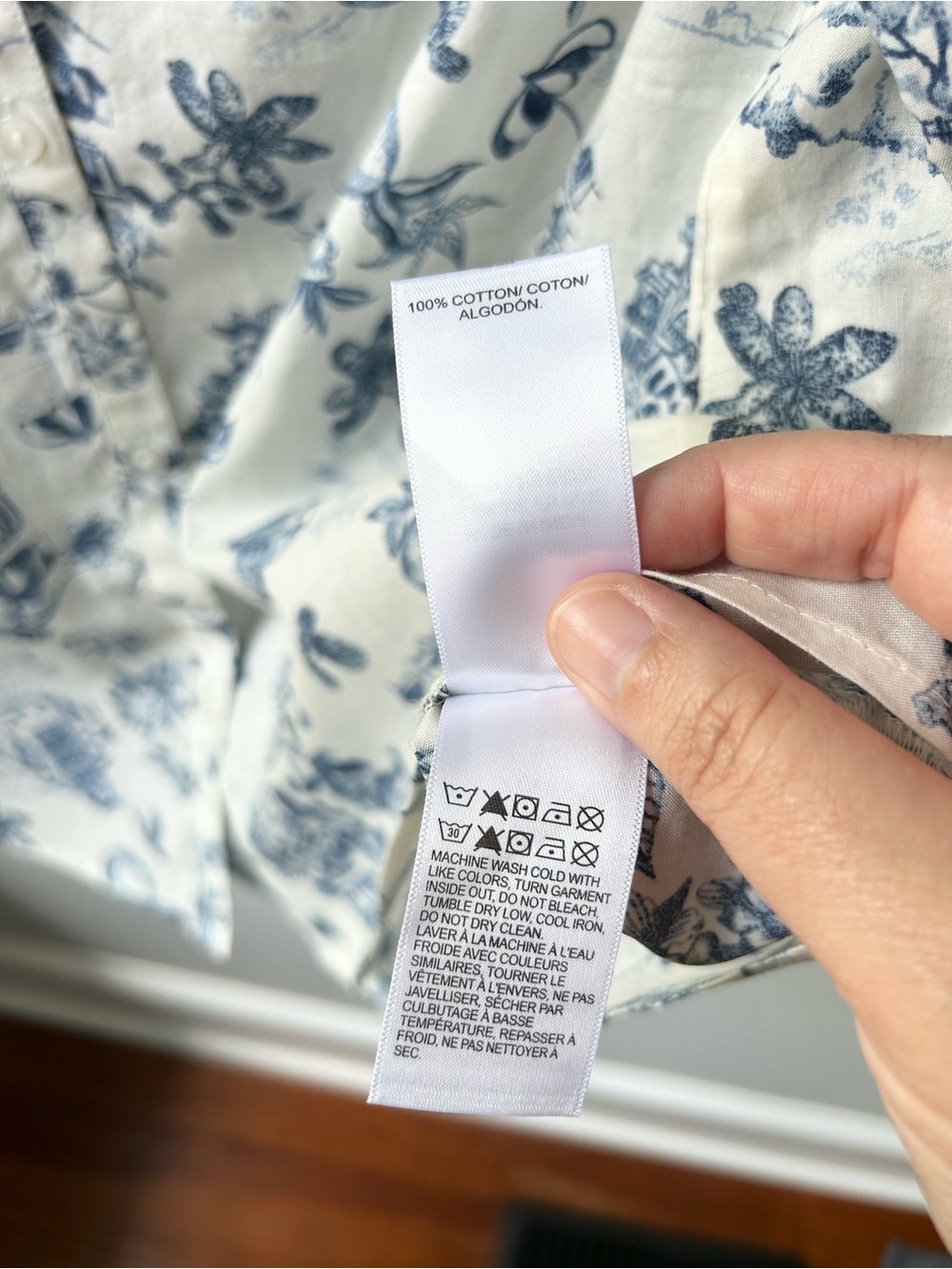 Lucky Brand NWT blue toile cotton button down blouse - Picture 9 of 10